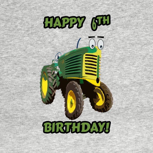 Happy 6th Birthday tractor design by seadogprints